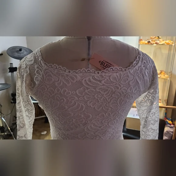 Blush brand stretch lace wedding dress - Picture 2 of 7